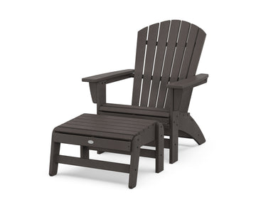 Nautical Grand Adirondack Chair with Ottoman
