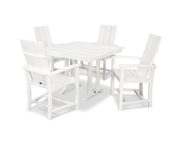 Modern Adirondack 5-Piece Farmhouse Trestle Dining Set