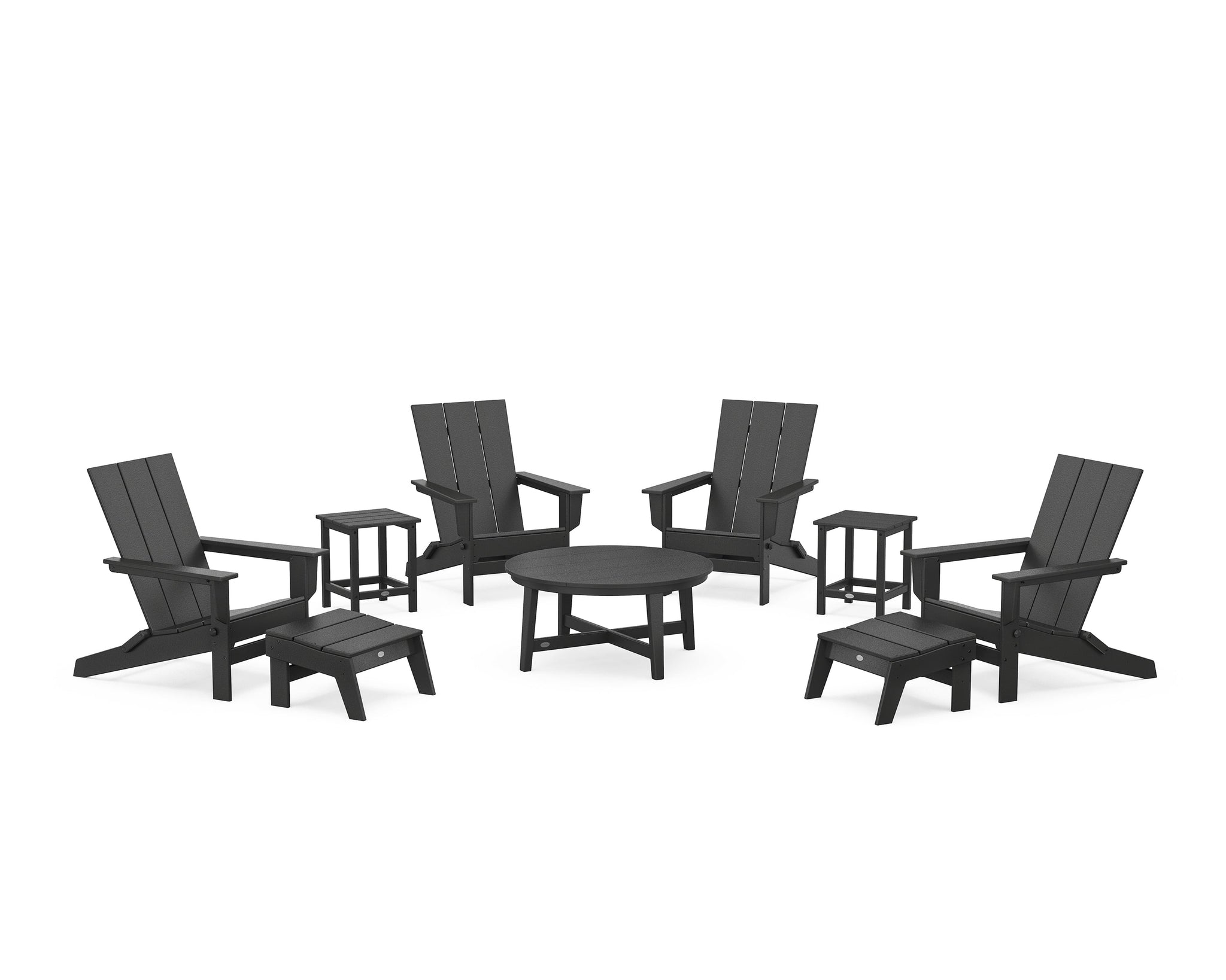 Modern Studio Folding Adirondack 9-Piece Conversation Set