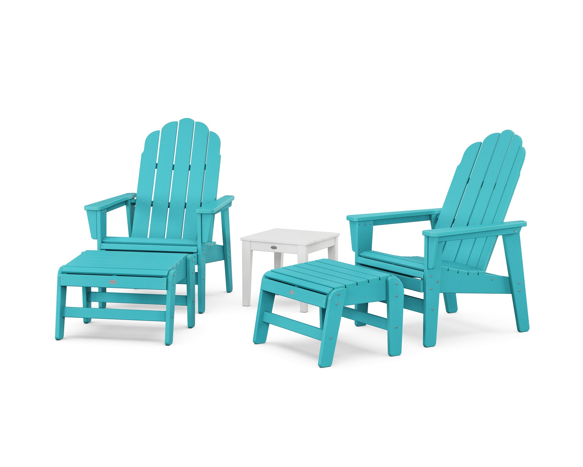 5-Piece Vineyard Grand Upright Adirondack Set with Ottomans and Side Table