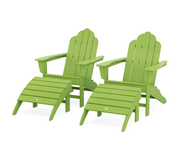 Long Island Adirondack Chair 4-Piece Set with Ottomans