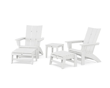 5-Piece Modern Grand Adirondack Set with Ottomans and Side Table