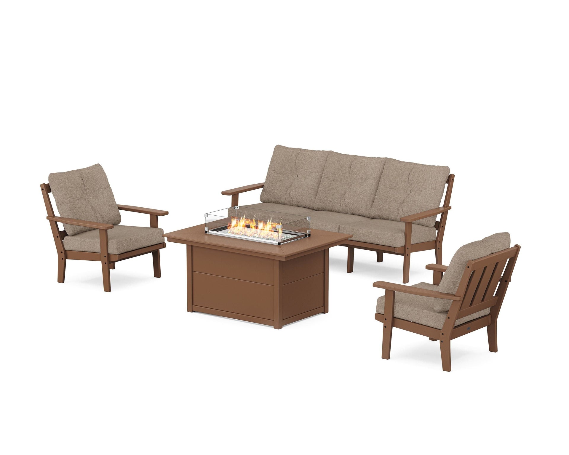 Oxford Deep Seating Fire Pit Table Set