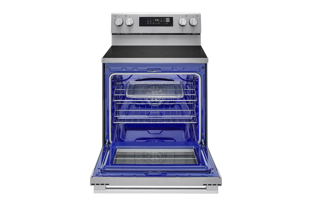 LG 30" Elec. 6.3 cu ft. Range | Fan Convection, Air Fry, EasyClean®& Smart, Stainless, Freestanding