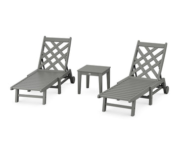Wovendale 3-Piece Chaise Set with Wheels