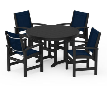 Coastal 5-Piece Round Farmhouse Dining Set