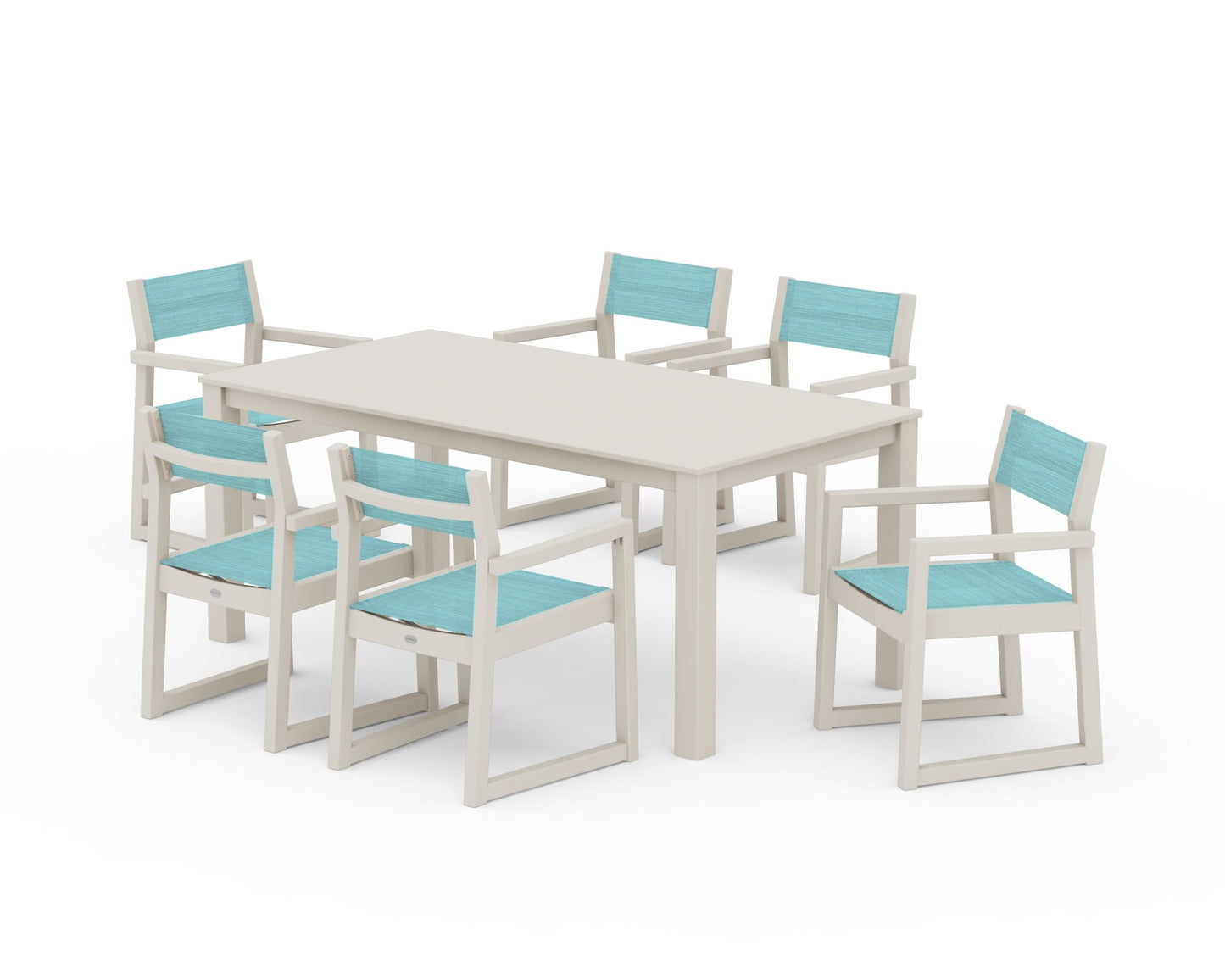 EDGE Sling Arm Chair 7-Piece Parsons Dining Set