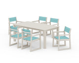 EDGE Sling Arm Chair 7-Piece Parsons Dining Set