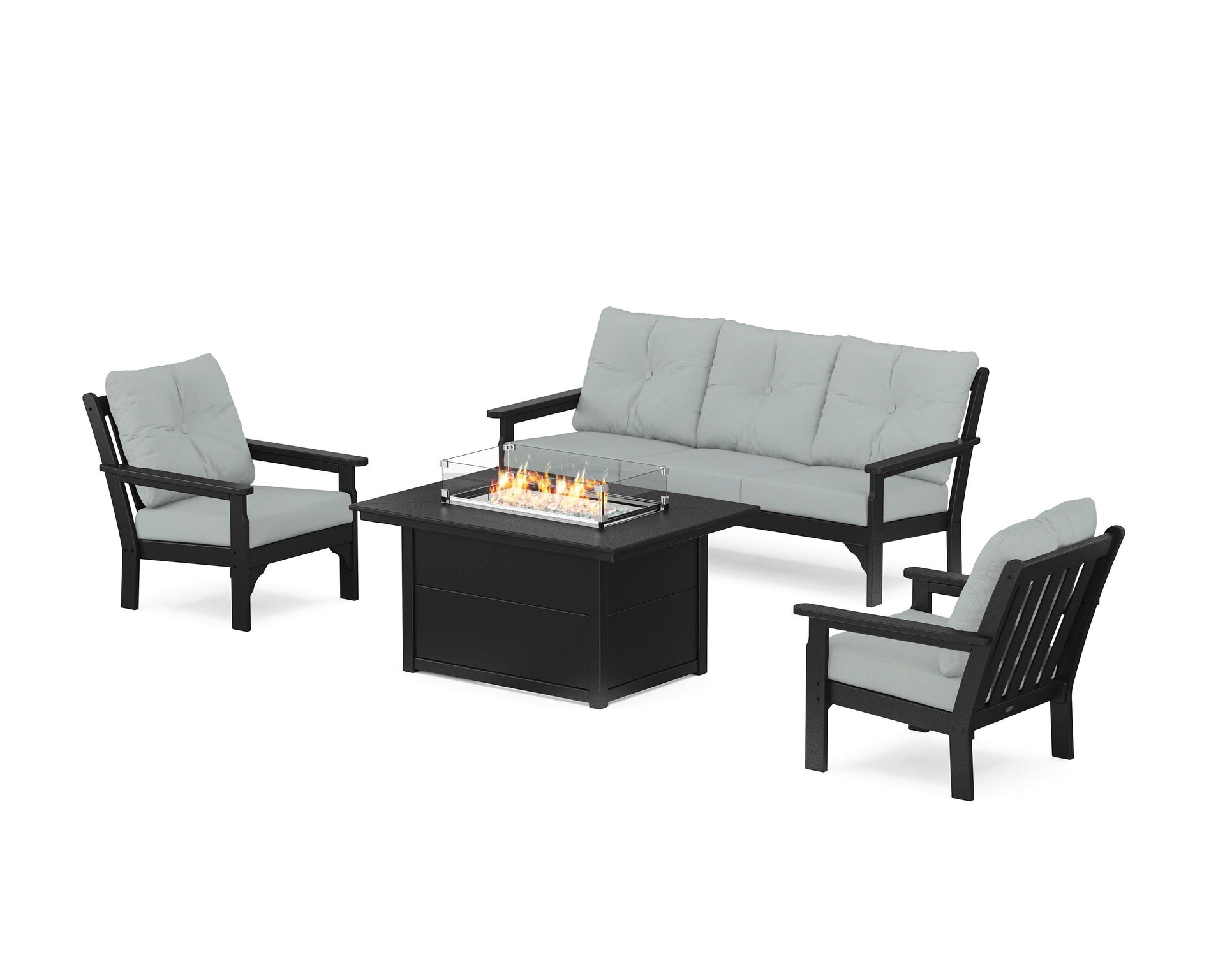 Vineyard Deep Seating Fire Pit Table Set