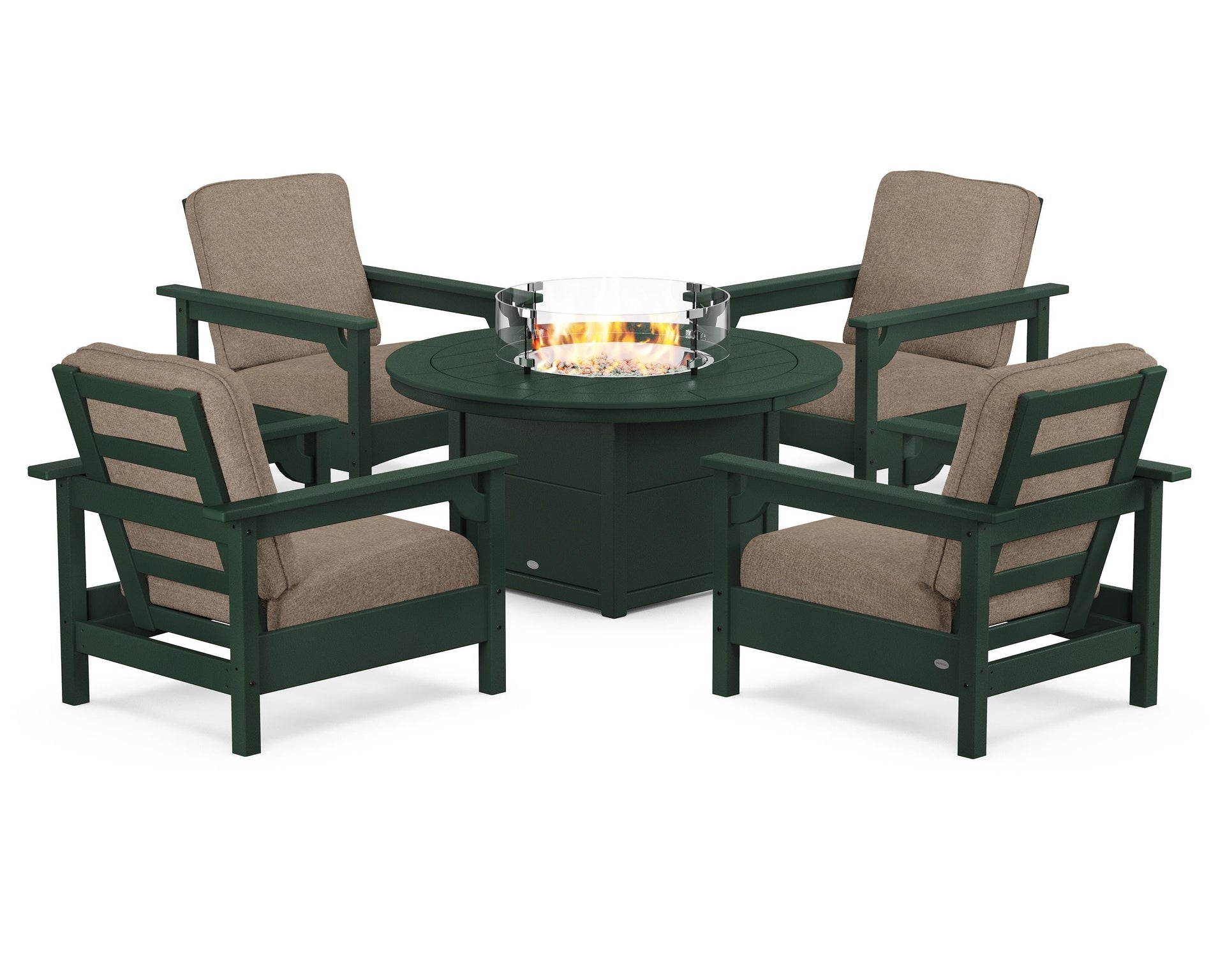 Club 5-Piece Conversation Set with Fire Pit Table