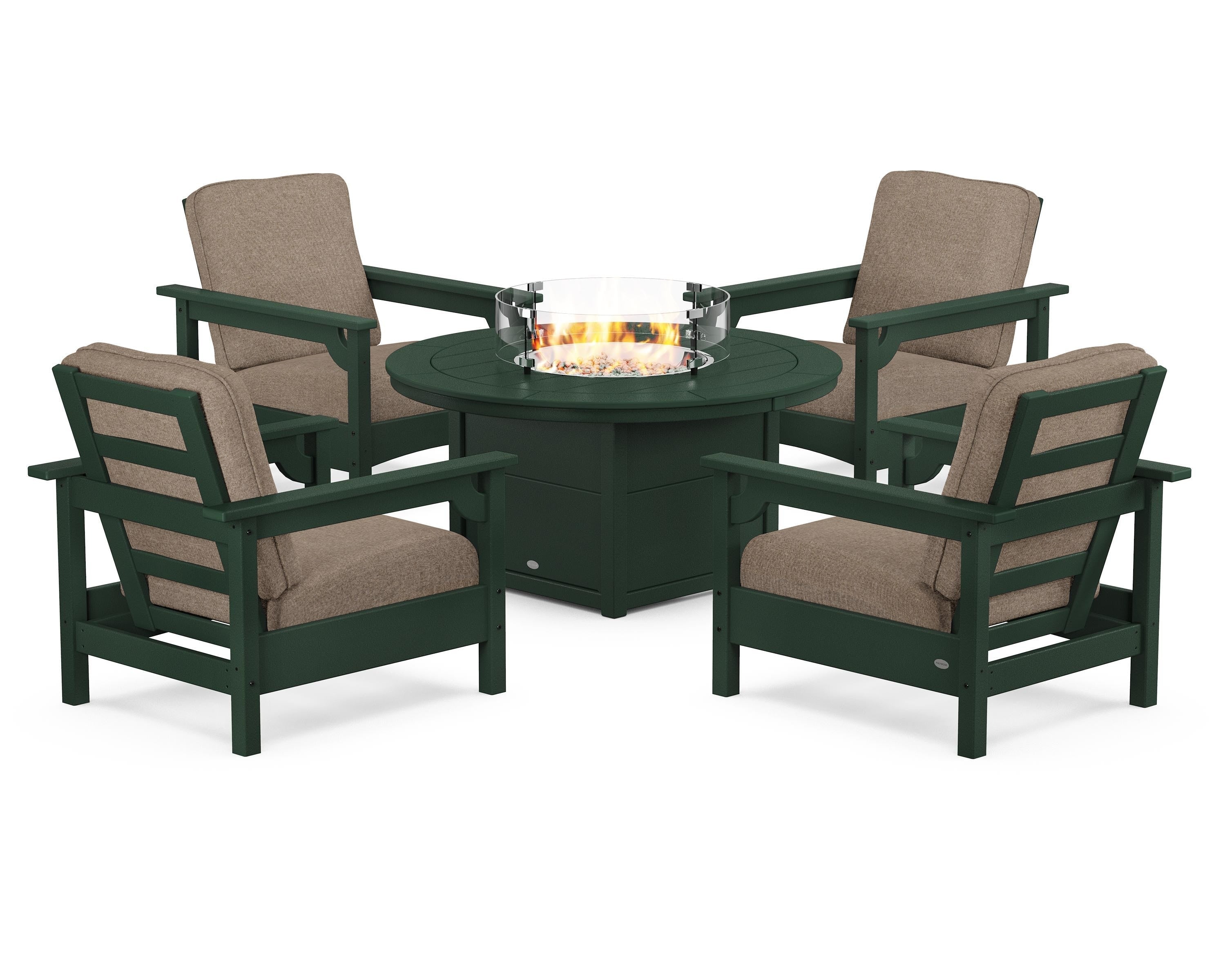 Club 5-Piece Conversation Set with Fire Pit Table