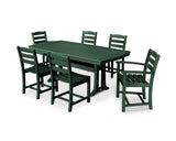 La Casa Café 7-Piece Dining Set with Trestle Legs