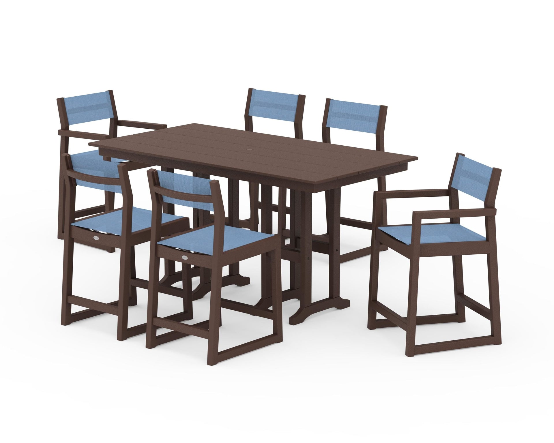 EDGE Sling 7-Piece Farmhouse Counter Set with Trestle Legs