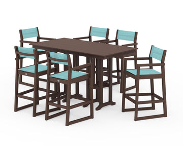 EDGE Sling Arm Chair 7-Piece Farmhouse Bar Set