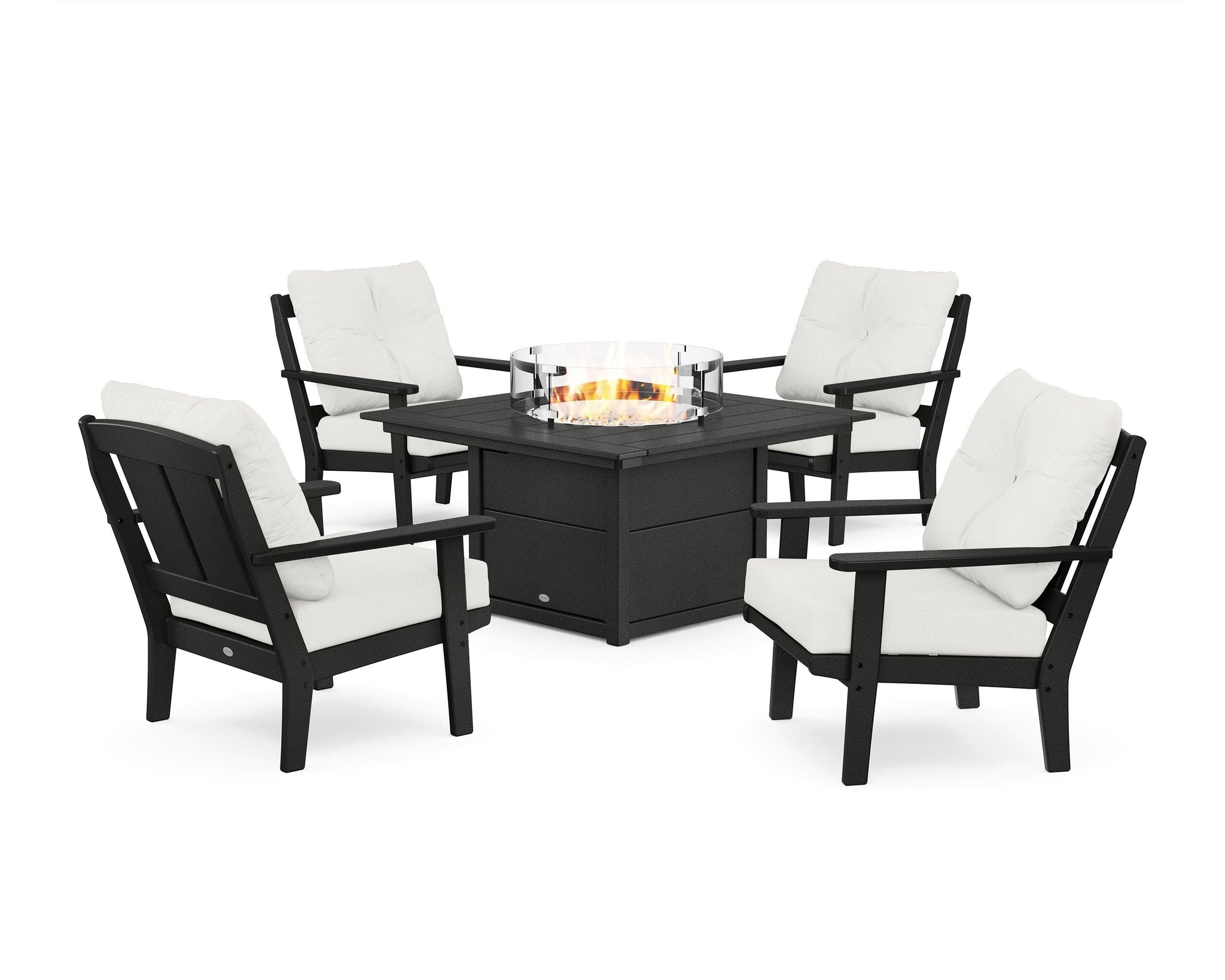 Mission 5-Piece Deep Seating Set with Fire Pit Table