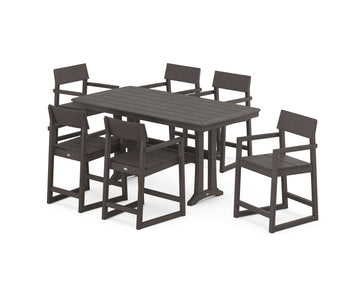 EDGE Arm Chair 7-Piece Counter Set with Trestle Legs