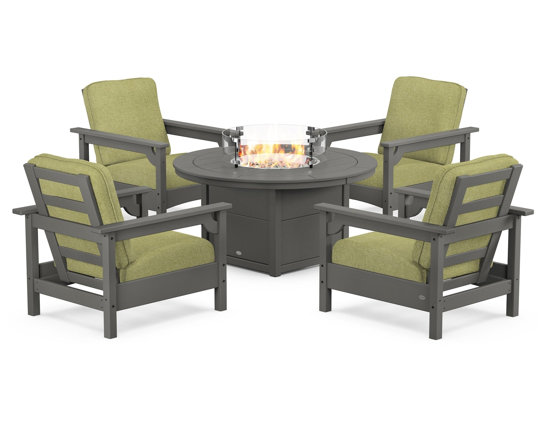 Club 5-Piece Conversation Set with Fire Pit Table