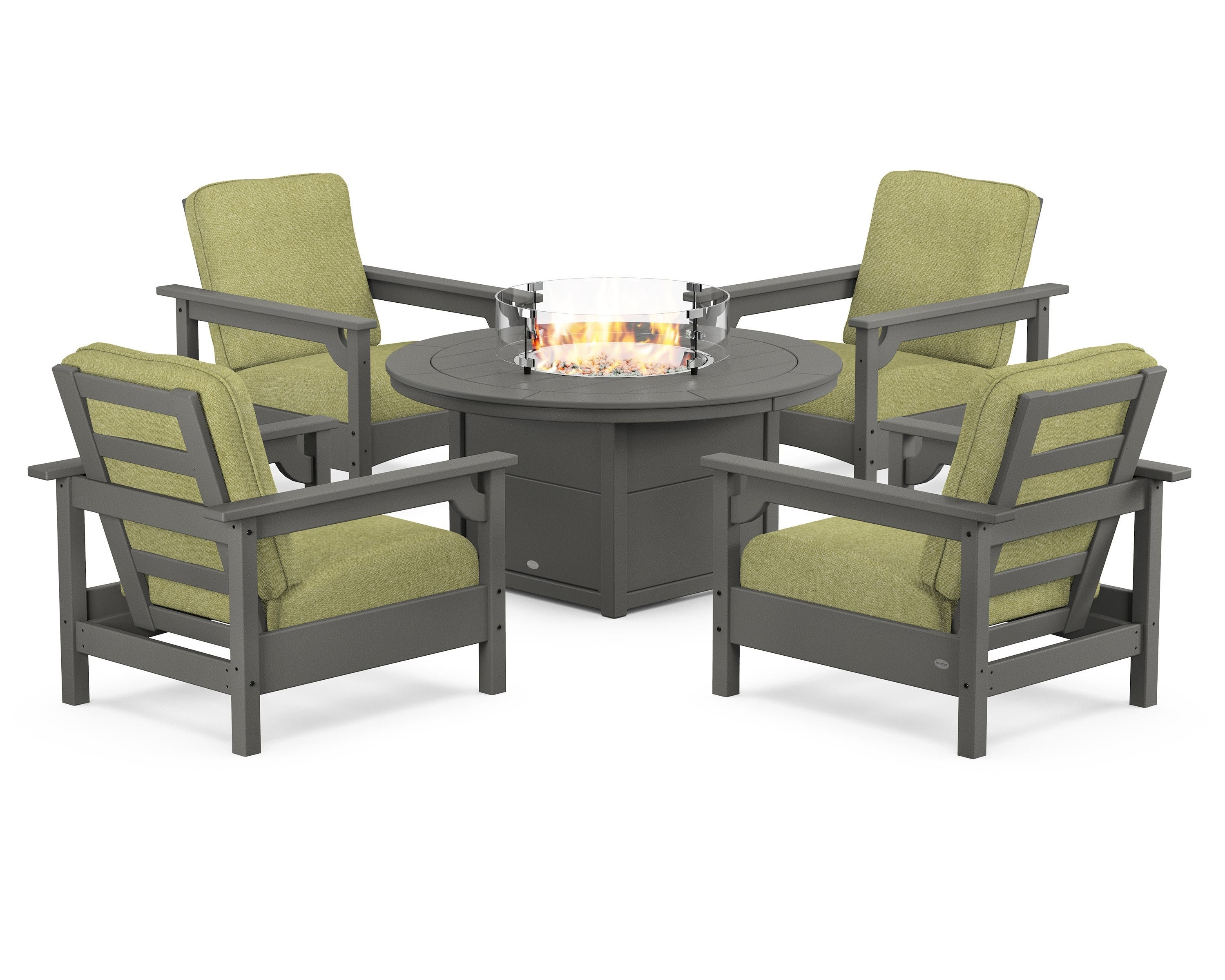 Club 5-Piece Conversation Set with Fire Pit Table