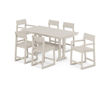 EDGE 7-Piece Farmhouse Counter Set with Trestle Legs
