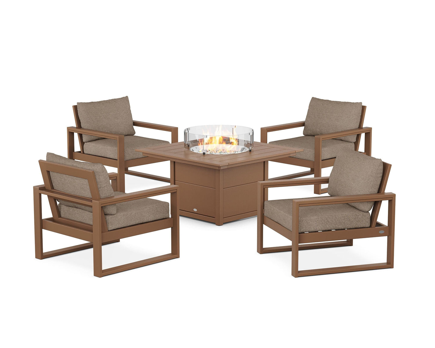 EDGE Sectional 5-Piece Deep Seating Set with Fire Pit Table