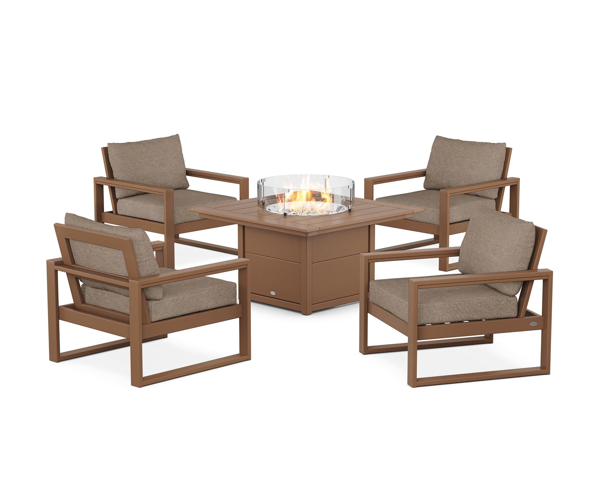 EDGE Sectional 5-Piece Deep Seating Set with Fire Pit Table