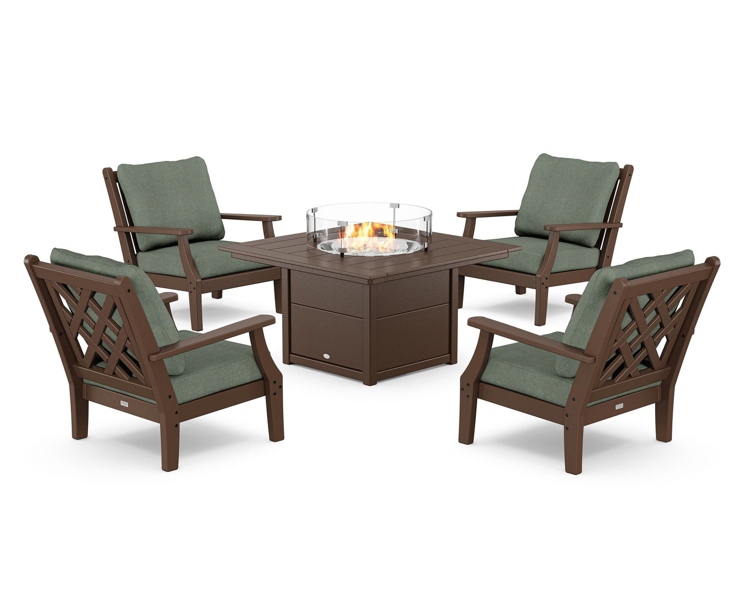 Wovendale 5-Piece Deep Seating Set with Fire Pit Table