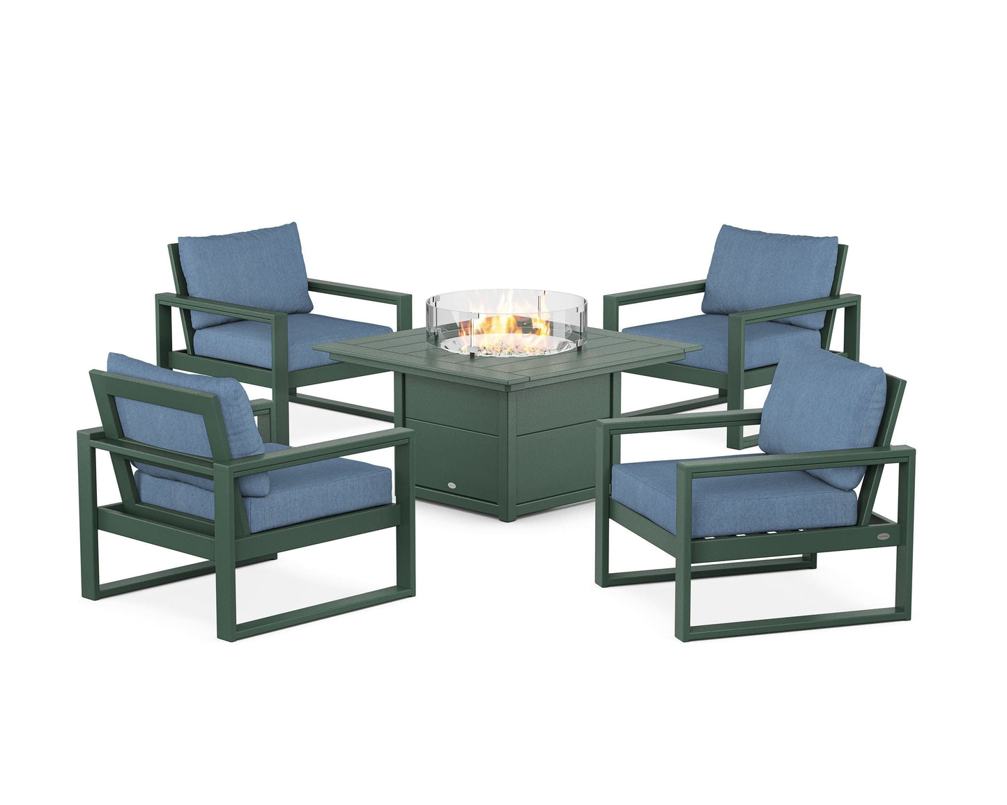 EDGE Sectional 5-Piece Deep Seating Set with Fire Pit Table