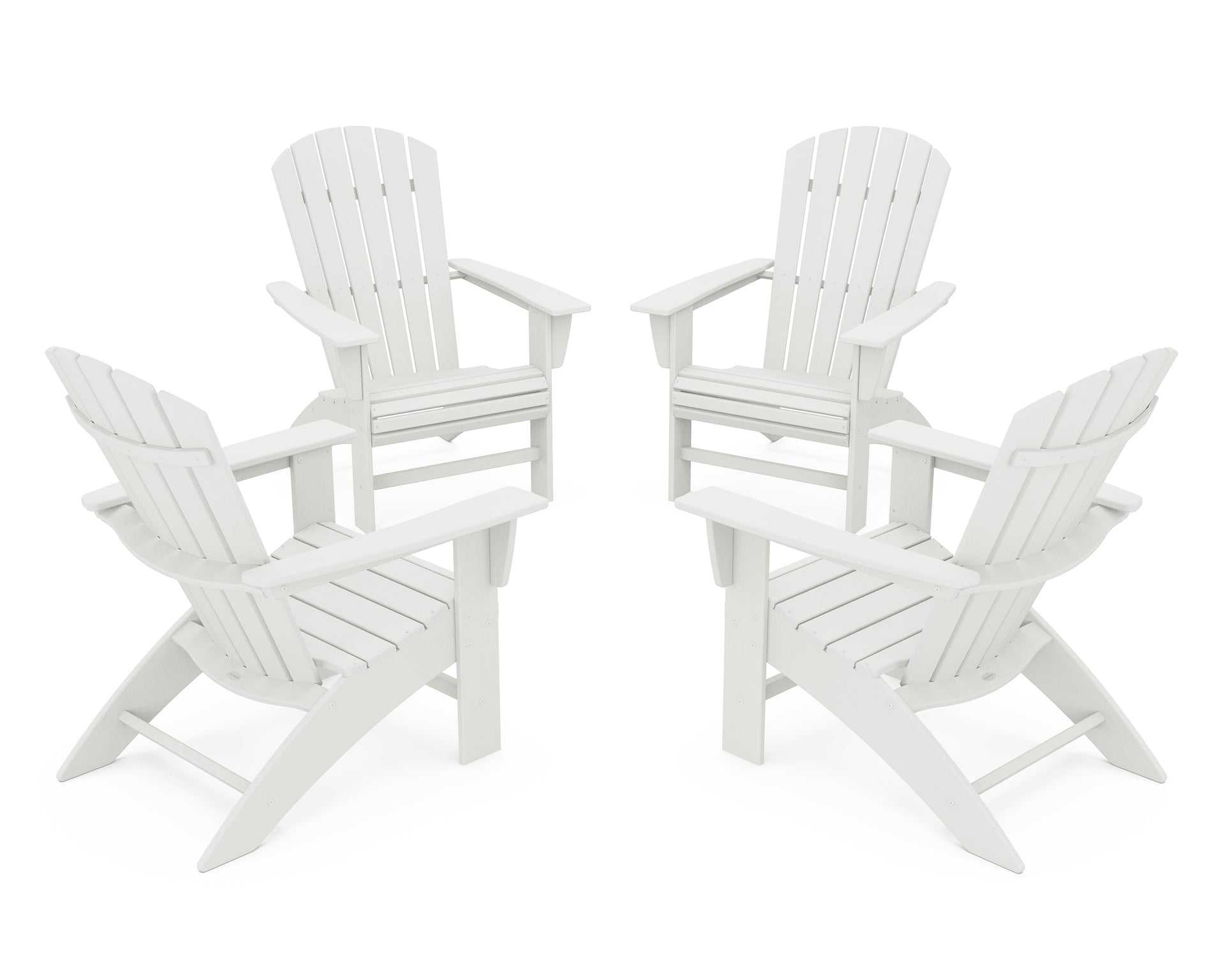 4-Piece Nautical Curveback Adirondack Chair Conversation Set