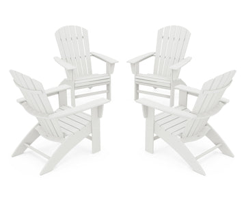 4-Piece Nautical Curveback Adirondack Chair Conversation Set