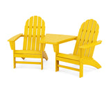 Vineyard 3-Piece Adirondack Set with Angled Connecting Table