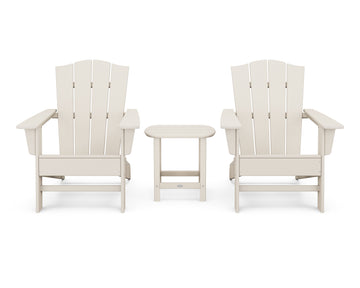 Wave 3-Piece Adirondack Chair Set with The Crest Chairs