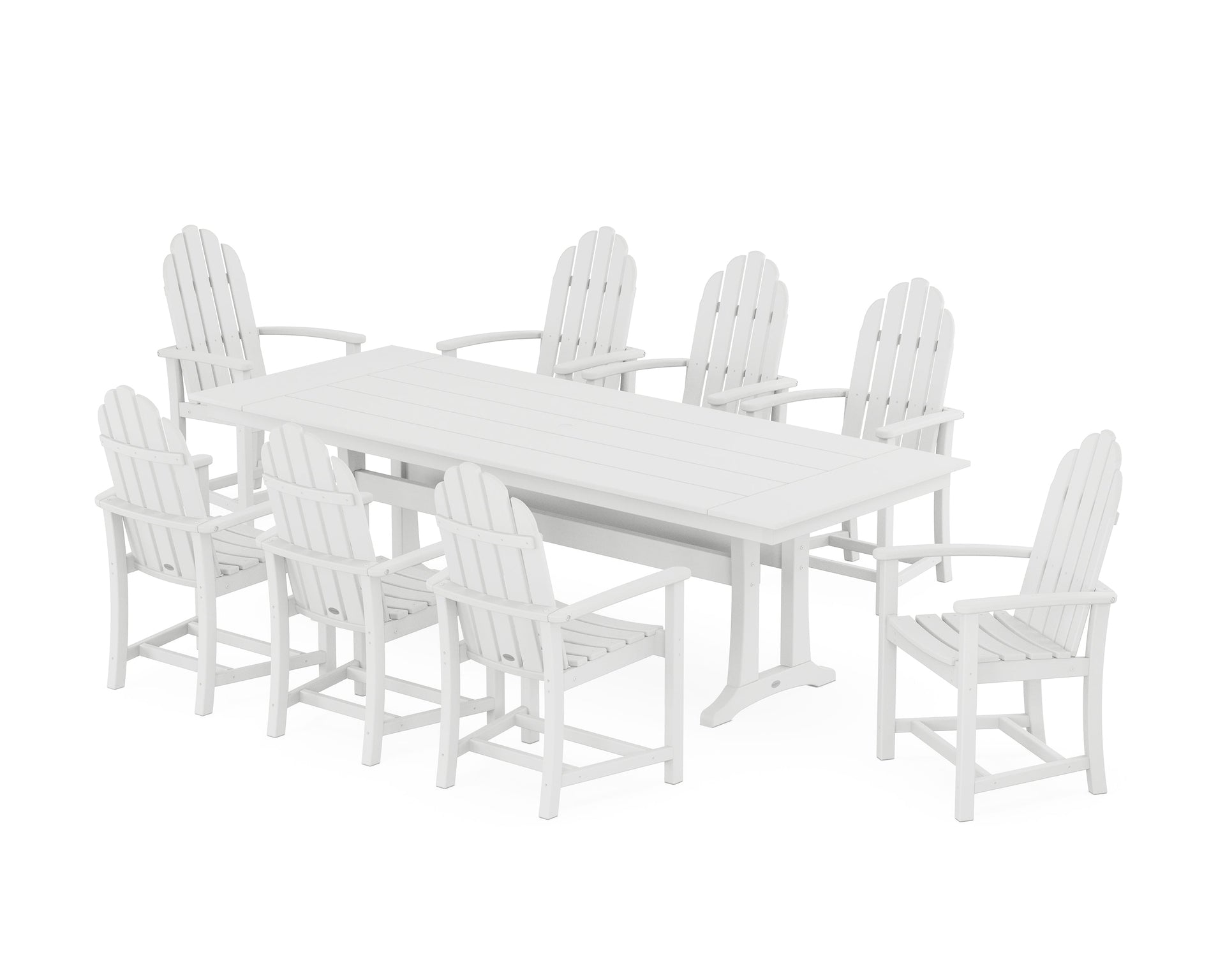 Classic Adirondack 9-Piece Farmhouse Dining Set with Trestle Legs