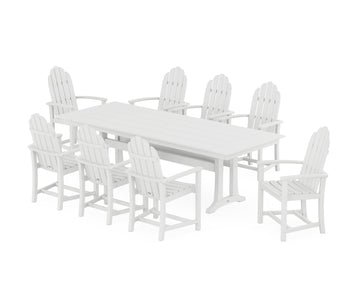 Classic Adirondack 9-Piece Farmhouse Dining Set with Trestle Legs