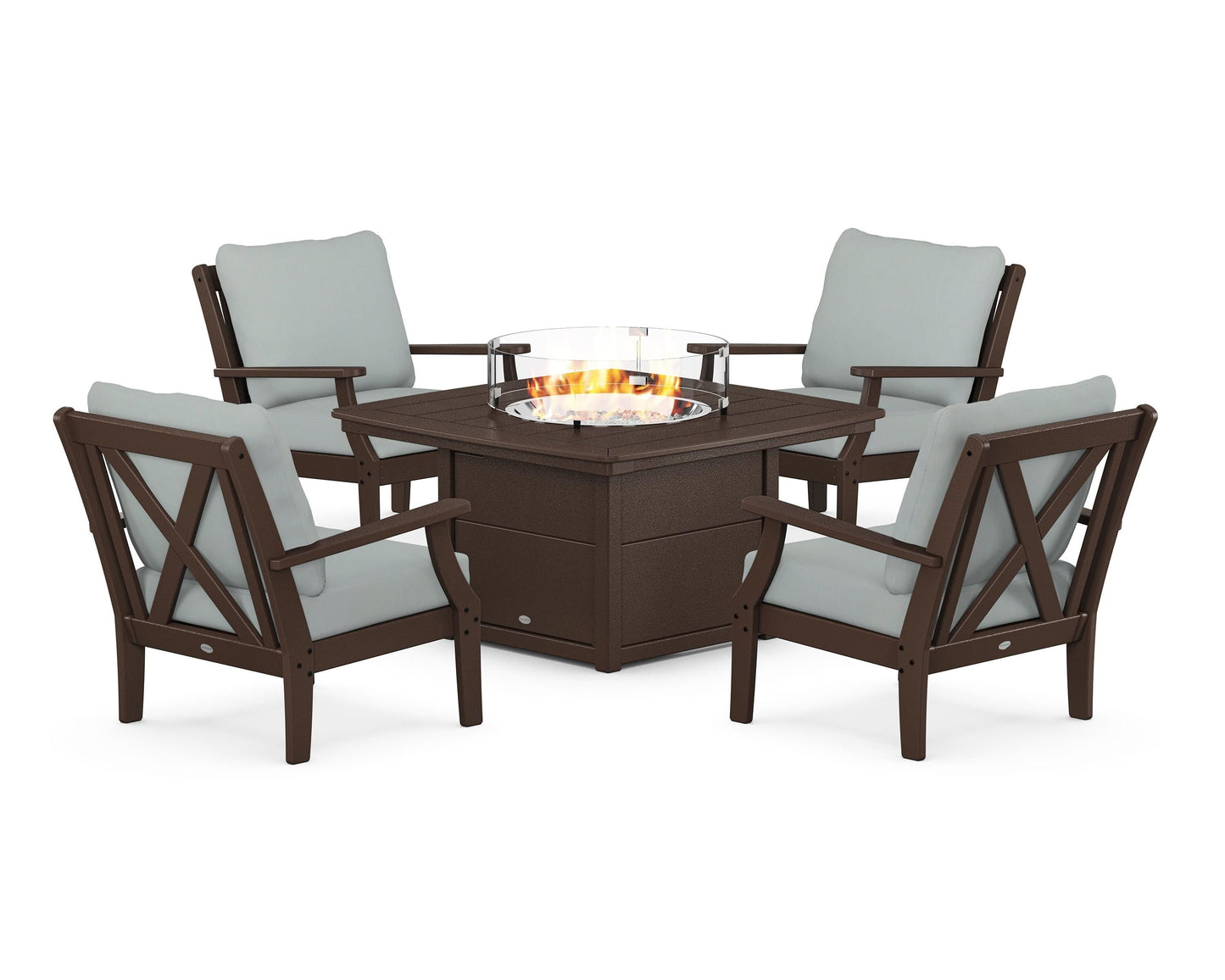 Braxton 5-Piece Deep Seating Conversation Set with Fire Pit Table