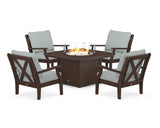 Braxton 5-Piece Deep Seating Conversation Set with Fire Pit Table