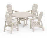 South Beach 5-Piece Round Dining Set with Trestle Legs