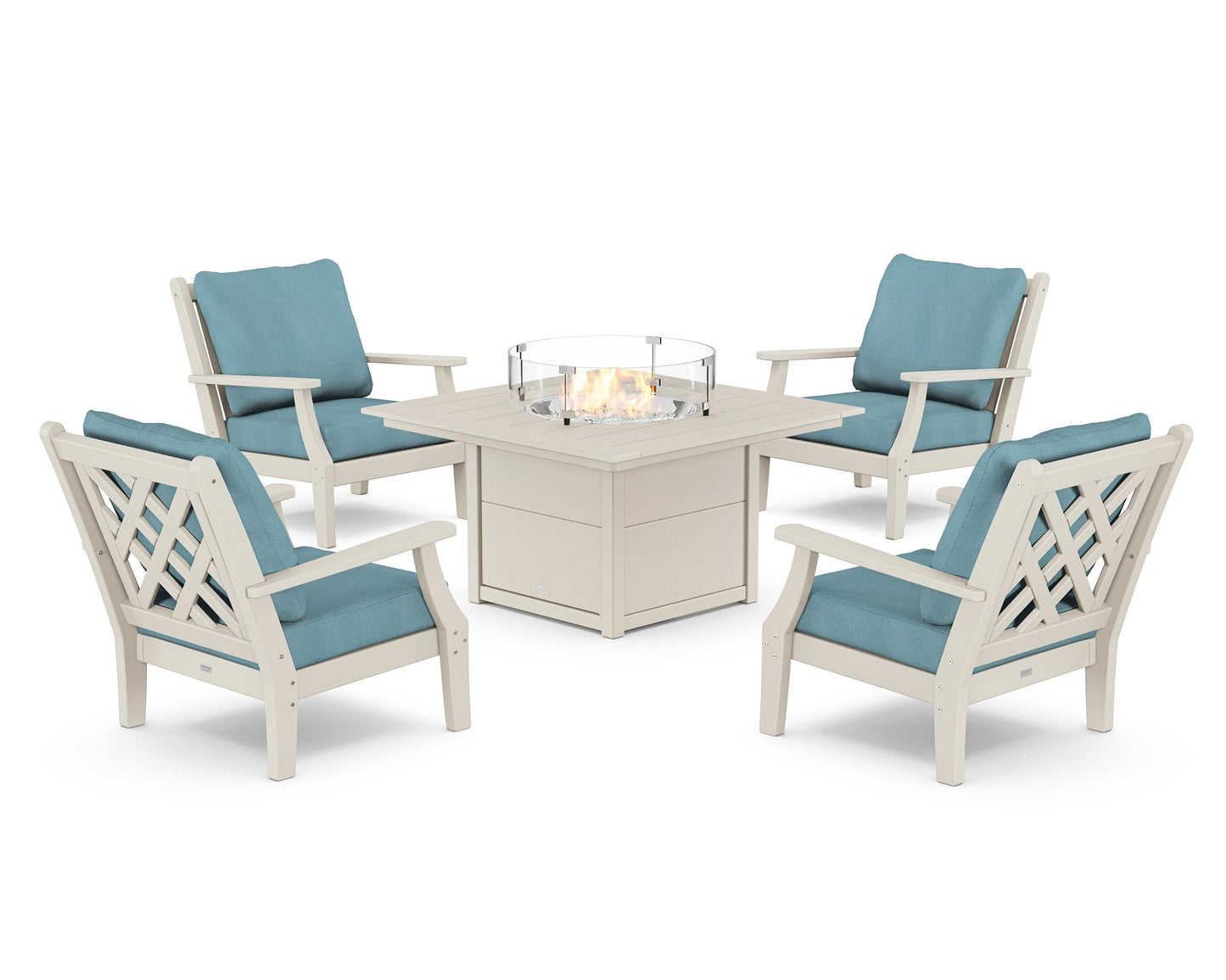 Wovendale 5-Piece Deep Seating Set with Fire Pit Table