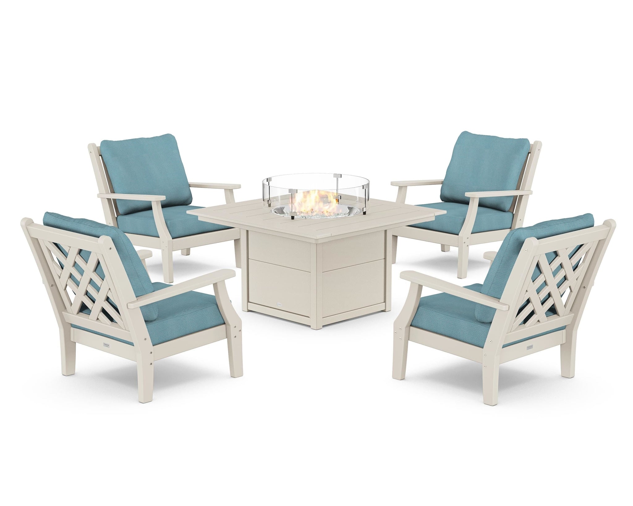 Wovendale 5-Piece Deep Seating Set with Fire Pit Table