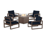 EDGE Sectional 5-Piece Deep Seating Set with Fire Pit Table