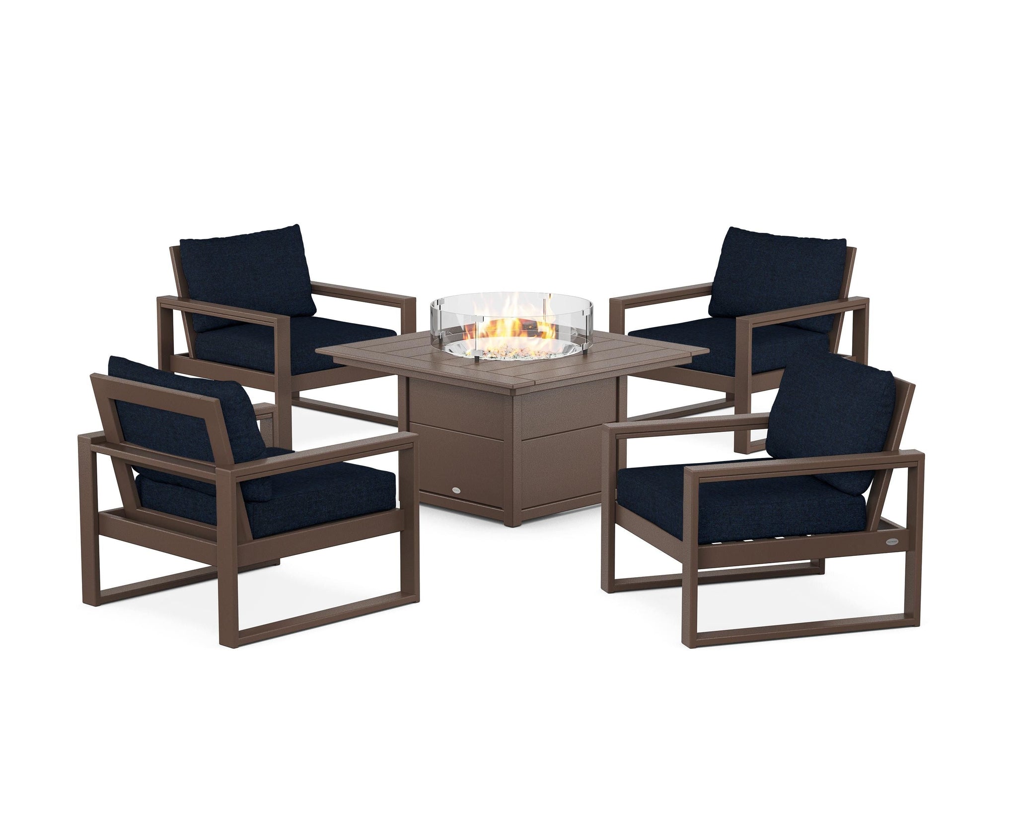 EDGE Sectional 5-Piece Deep Seating Set with Fire Pit Table