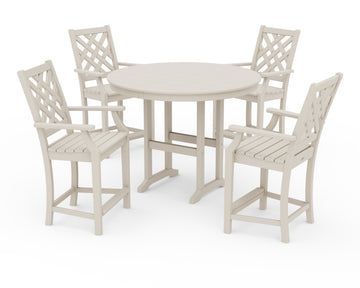 Wovendale 5-Piece Round Farmhouse Counter Set