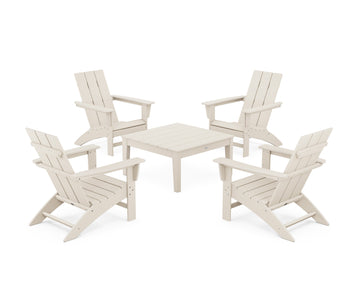 5-Piece Modern Adirondack Chair Conversation Set with 36" Conversation Table