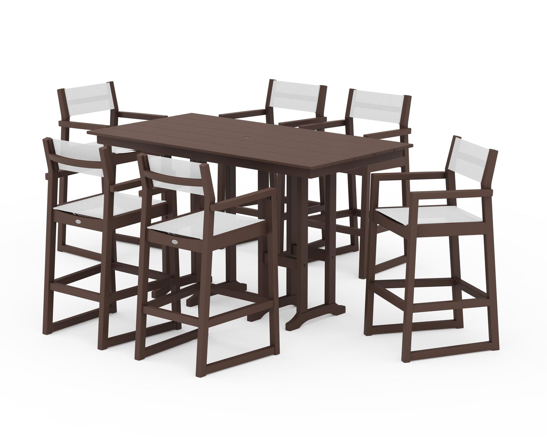 EDGE Sling Arm Chair 7-Piece Farmhouse Bar Set