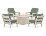 Vineyard 5-Piece Conversation Set with Fire Pit Table