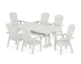Nautical Curveback Adirondack 7-Piece Farmhouse Dining Set with Trestle Legs