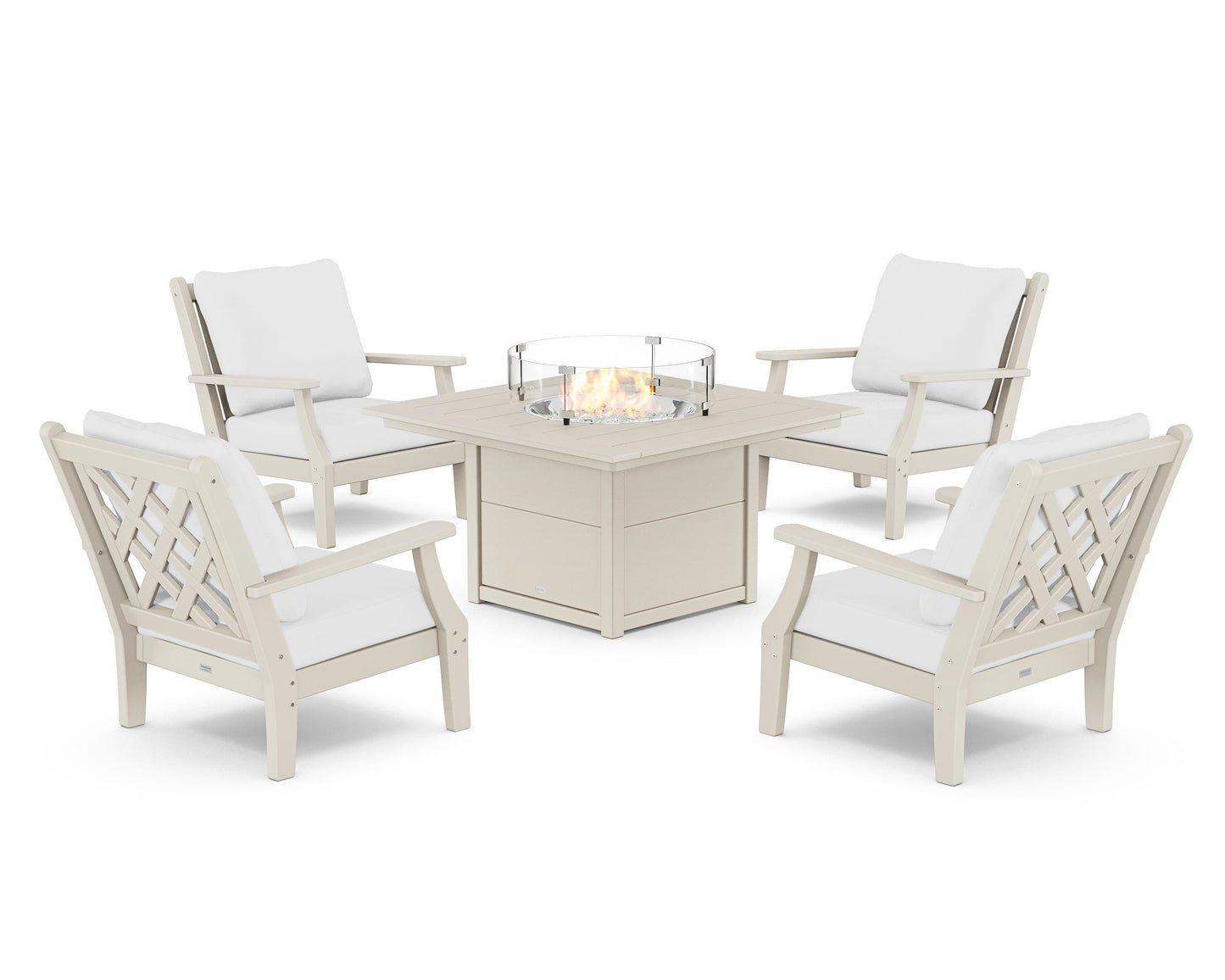 Wovendale 5-Piece Deep Seating Set with Fire Pit Table