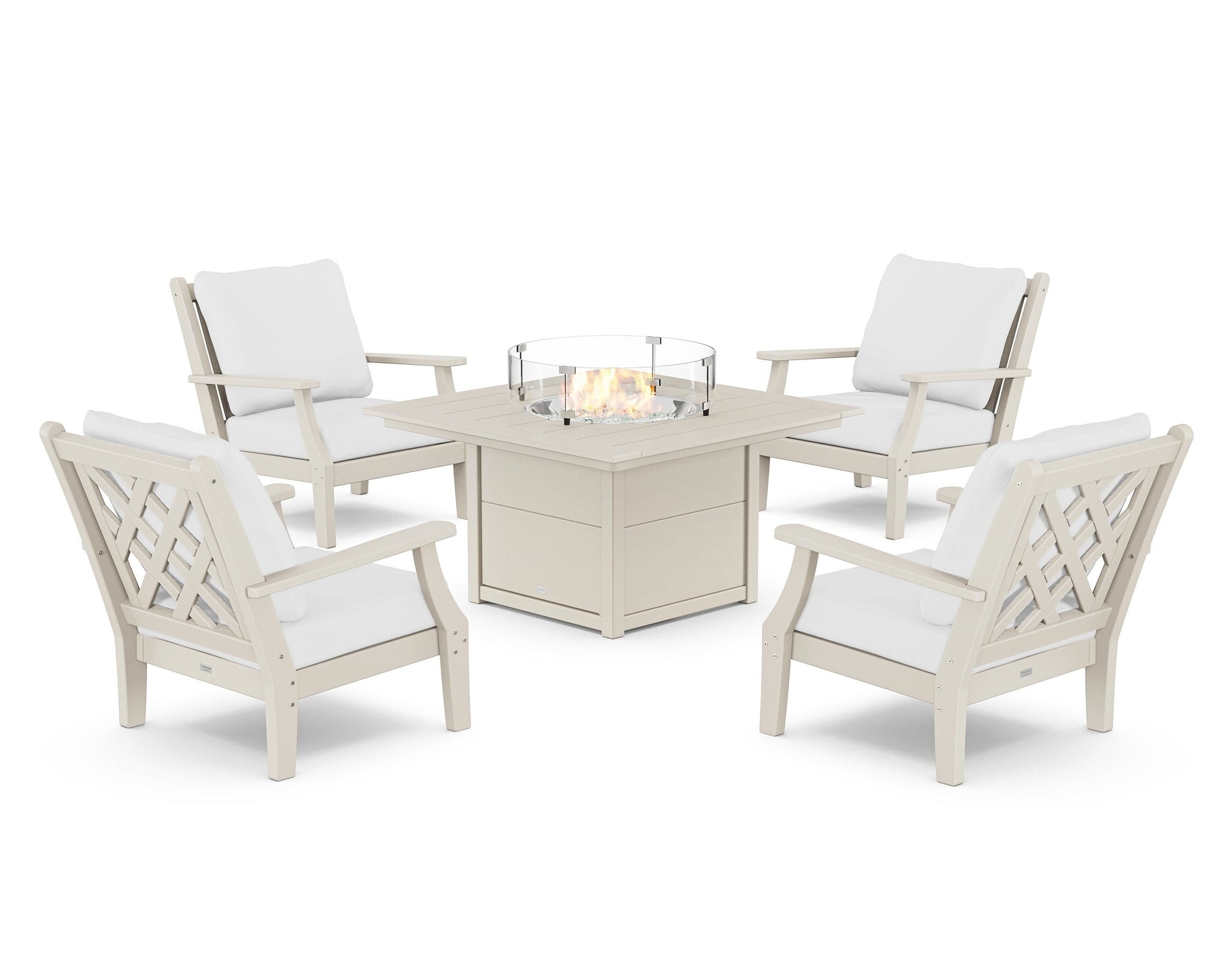 Wovendale 5-Piece Deep Seating Set with Fire Pit Table