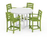 La Casa Café 5-Piece Round Farmhouse Counter Set