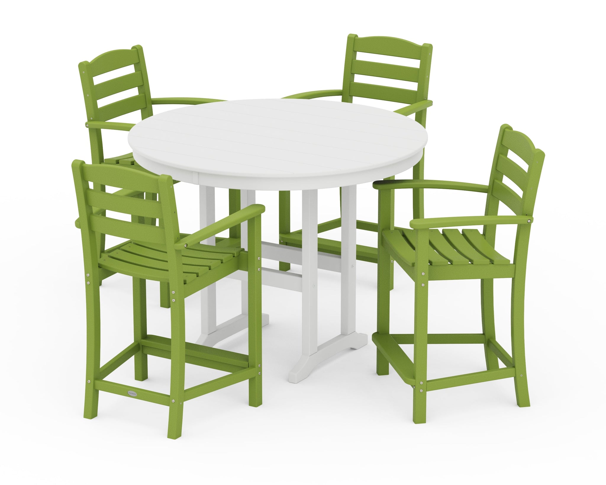 La Casa Café 5-Piece Round Farmhouse Counter Set