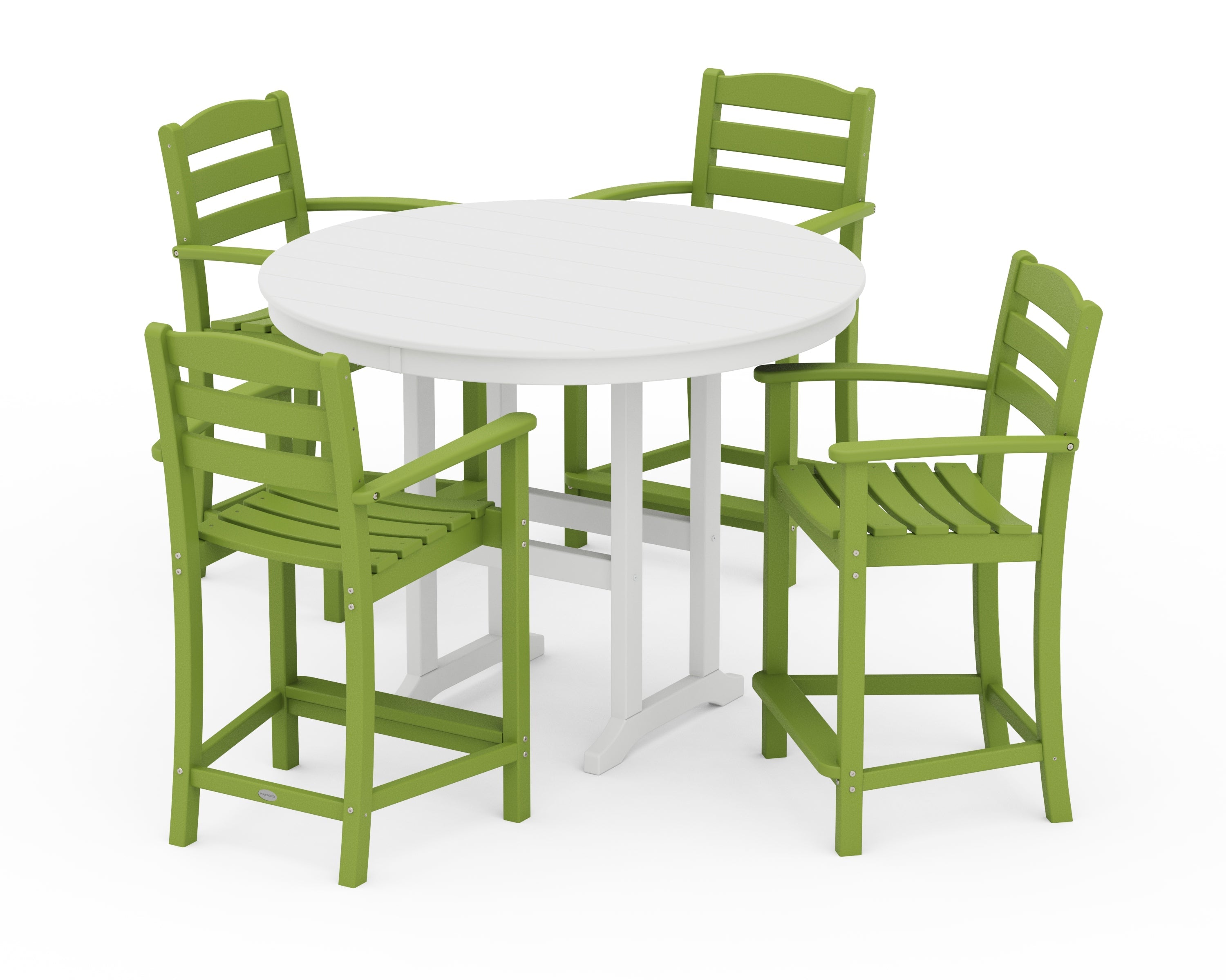 La Casa Café 5-Piece Round Farmhouse Counter Set